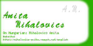 anita mihalovics business card